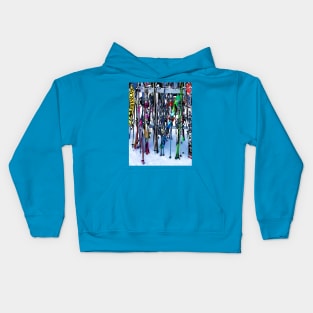 The Ski Party - Skis and Poles Kids Hoodie